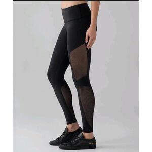 Lululemon Reveal Tight Black Leggings Women’s Small Mesh Cutouts